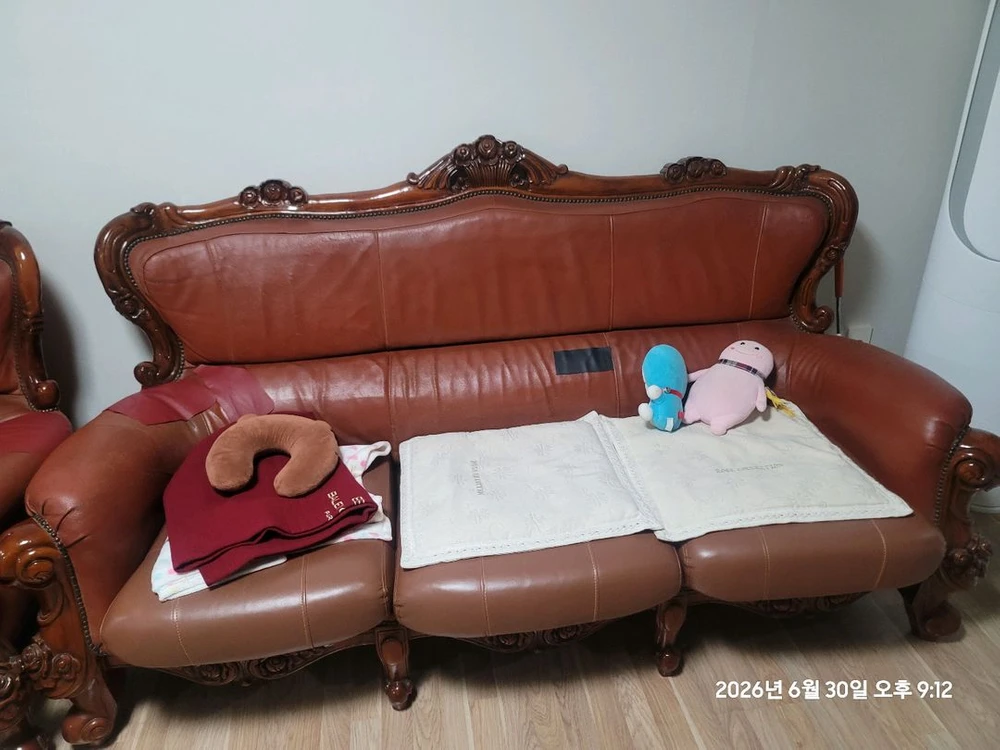 천연가죽 3+1인 소파세트 이미지