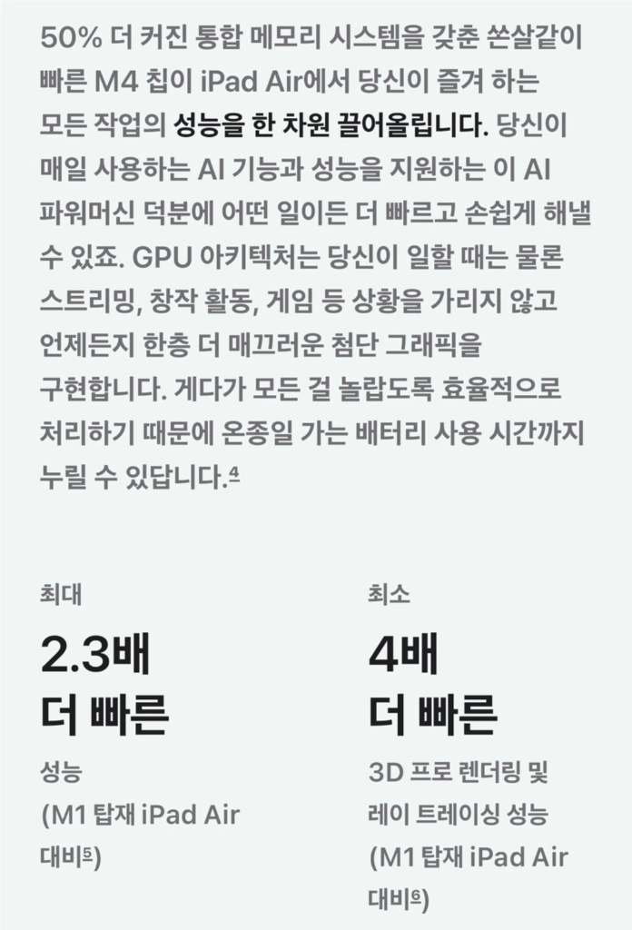 아이패드 에어 11인치 M4 128GB 미개봉 새상품 이미지