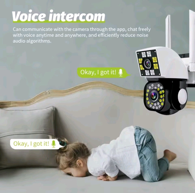 새상품)wifi cctv 360도 실외방수 듀얼카메라 홈캠 이미지