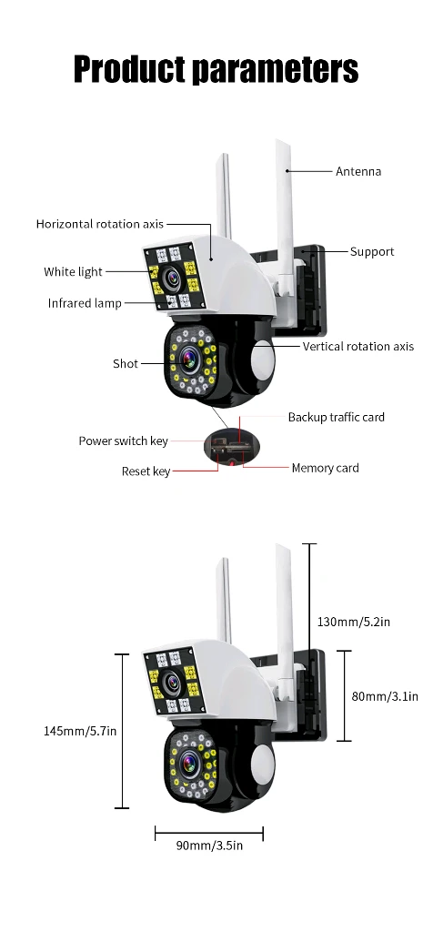 새상품)wifi cctv 360도 실외방수 듀얼카메라 홈캠 이미지