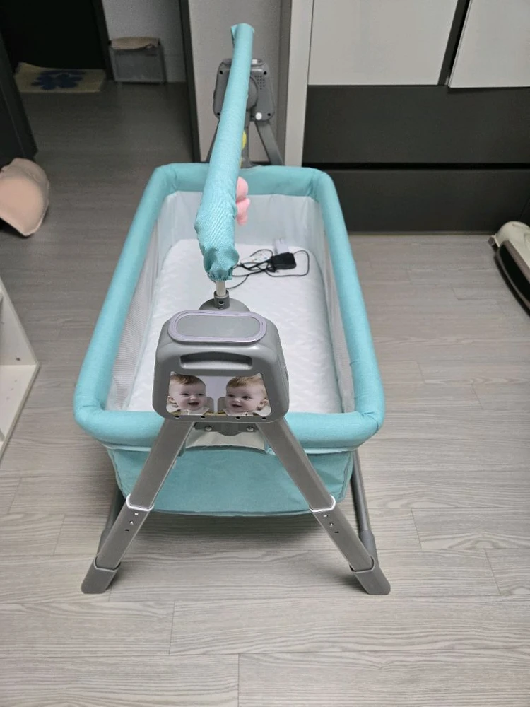 아기 흔들침대, 전동바운서 민트색 이미지