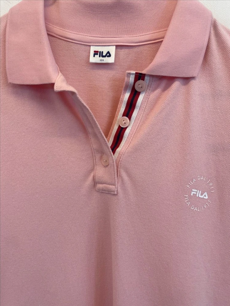[새상품] FILA 휠라 핑크 반팔카라원피스 PK면원피스100 이미지