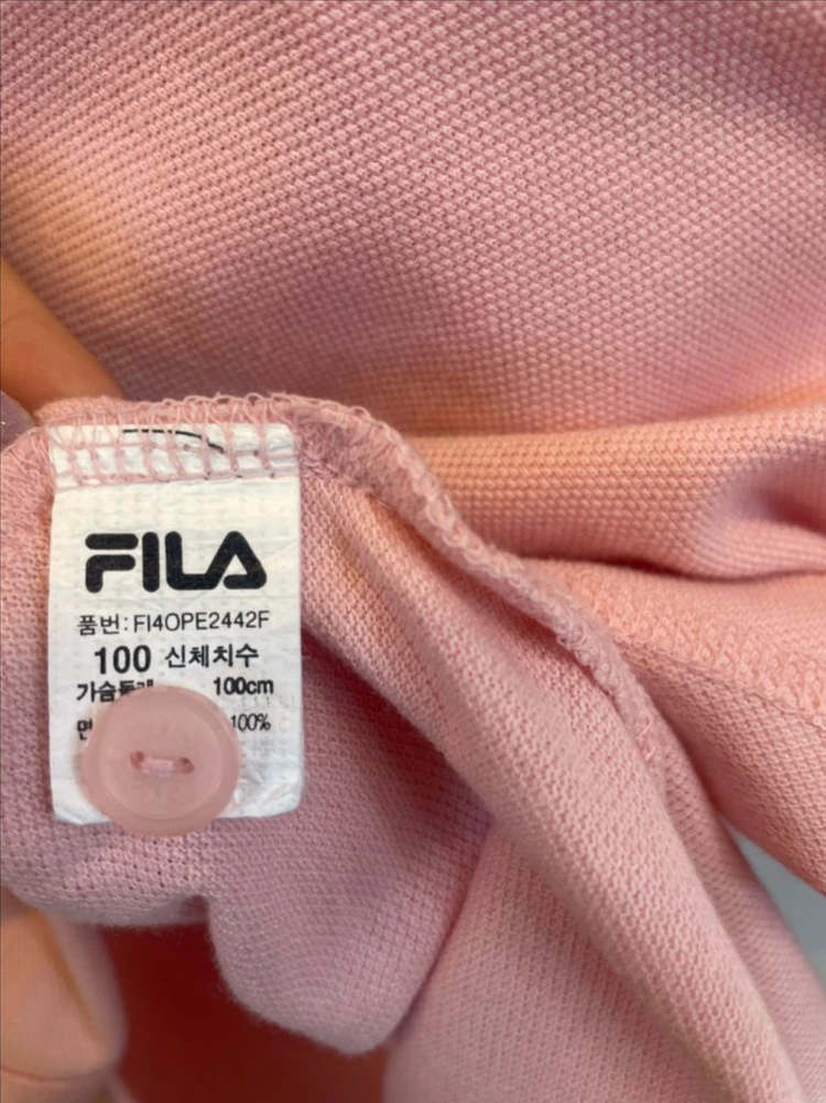 [새상품] FILA 휠라 핑크 반팔카라원피스 PK면원피스100 이미지