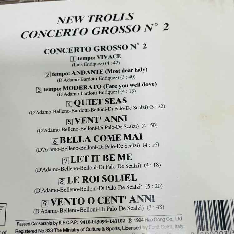 [중고음반/CD] 뉴 트롤스 New Trolls - Concerto Grosso No. 2 이미지