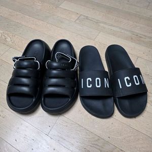 디스퀘어드 슬리퍼 및 어그 샌들(290~300) 정품일괄 팔아요~ 이미지