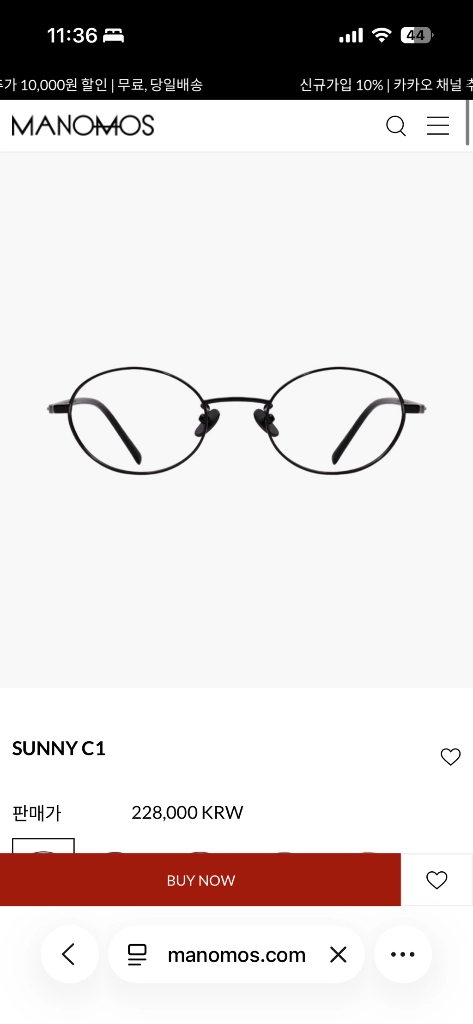 마노모스 SUNNY C1 블랙 안경테 이미지