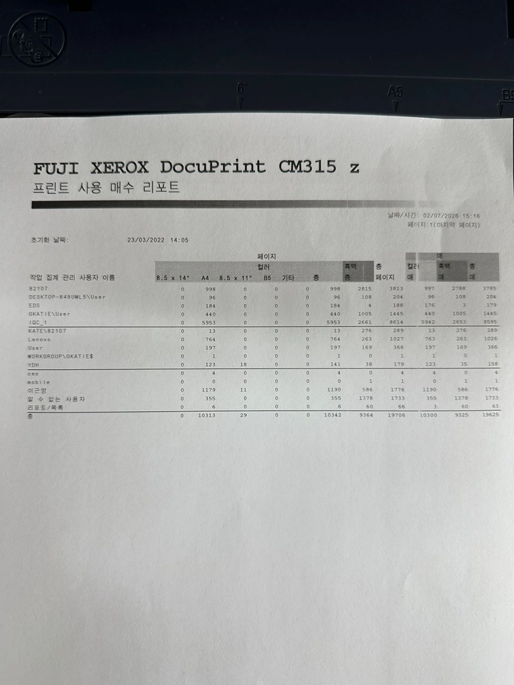 후지제록스 DocuPrint CM315z 컬러 복합기 이미지
