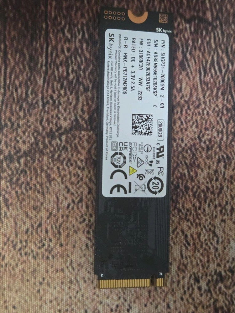 하이닉스 p31 2테라 2tb nvme 팔아요 이미지