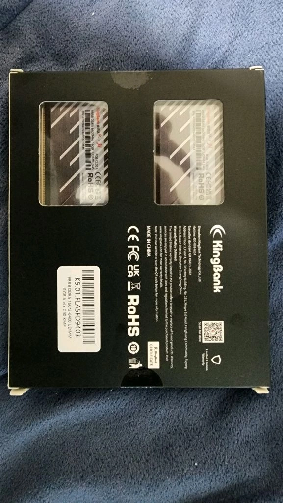 급처!! 킹뱅크 KingBank DDR5 6400 CL30 32GB 16GBx2 하이닉스 A다이 새상품 이미지