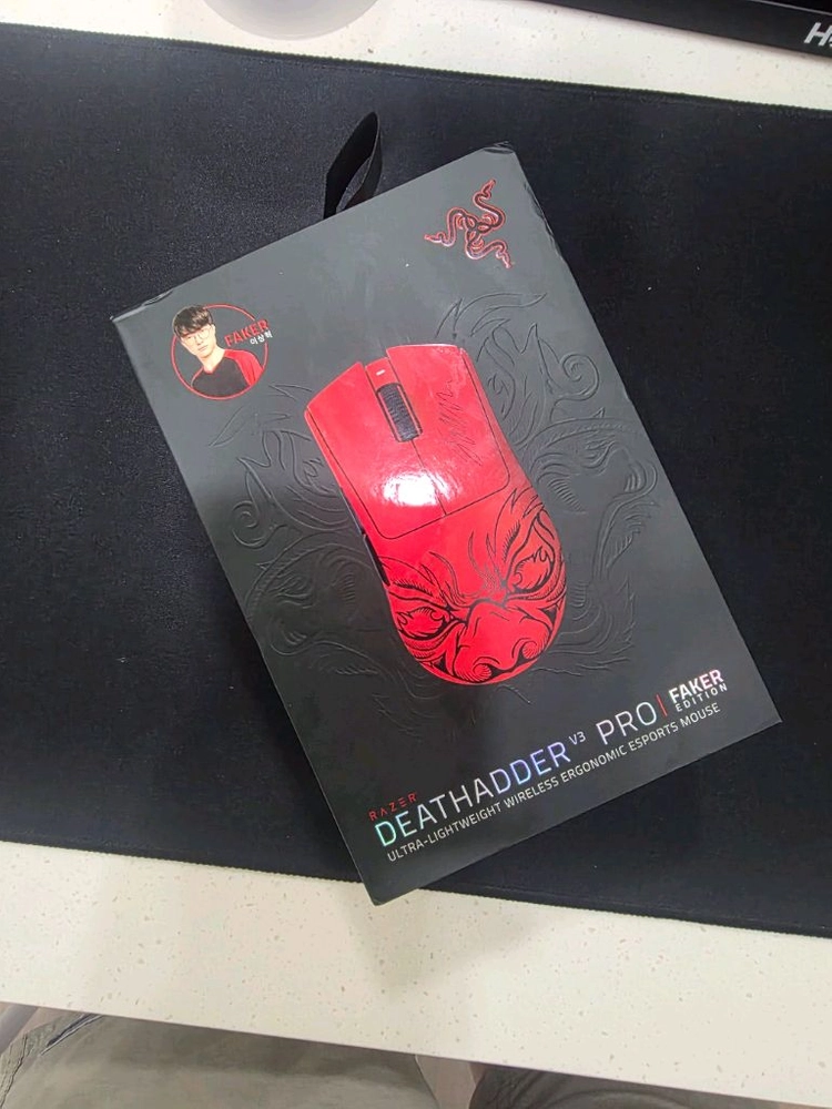 레이저 데스애더 v3 pro 페이커 마우스 + 하이퍼풀링 동글 이미지