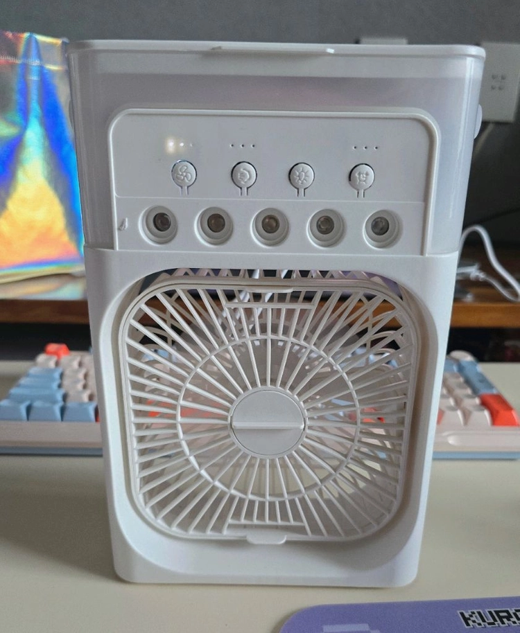 캠핑 책상 테이블 휴대용 조명 선풍기 이미지