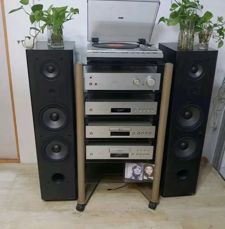 인켈 중형 4단 오디오, SHERWOOD 스피커, 턴테이블 풀세트 이미지