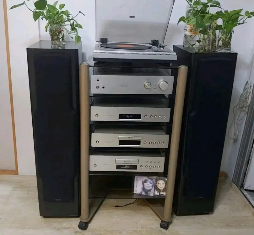 인켈 중형 4단 오디오, SHERWOOD 스피커, 턴테이블 풀세트 이미지