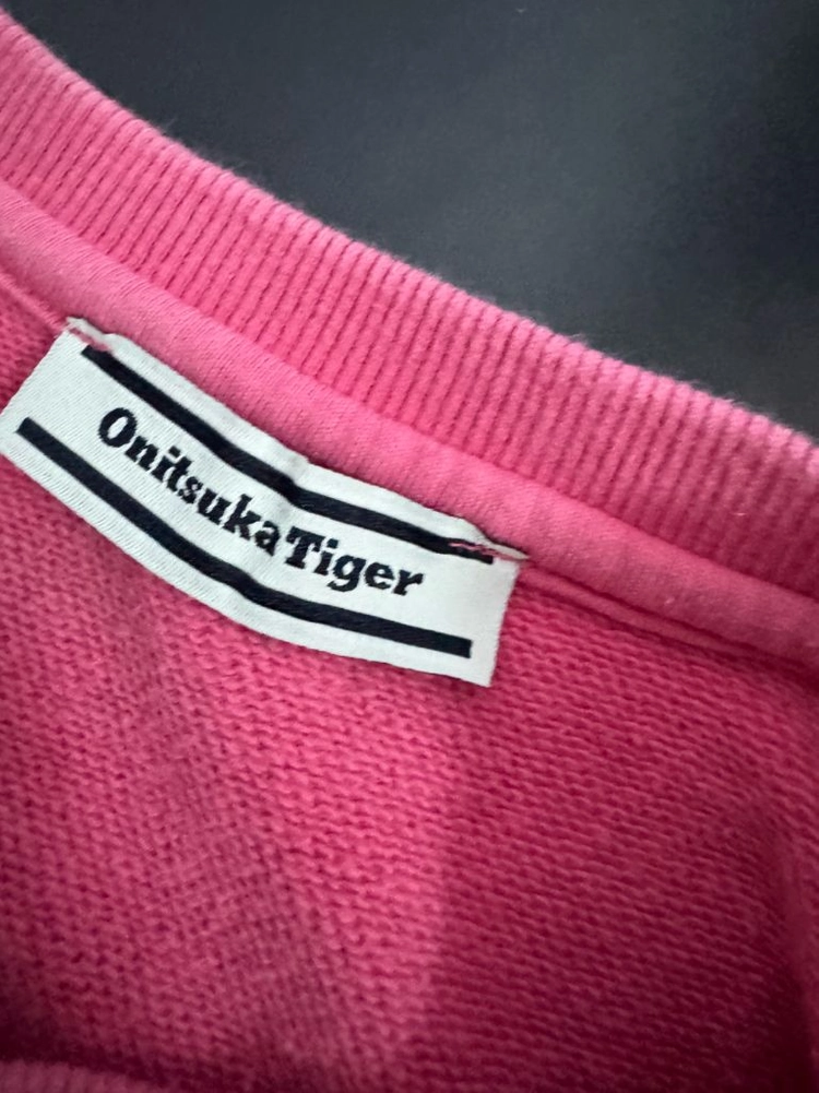 희귀!! 여성 오니츠카타이거 오버핏 크롭 반팔 티셔츠 L 핑크 이미지