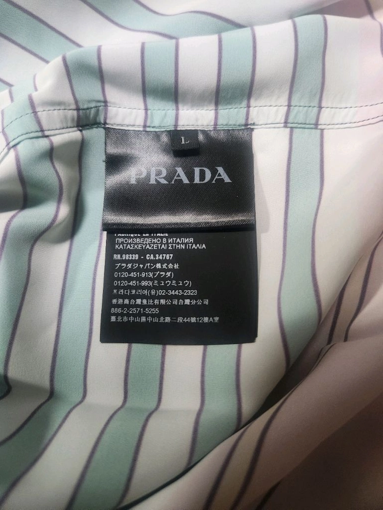 19ss 프라다 오버핏셔츠 스트라이프 멀티컬러 이미지