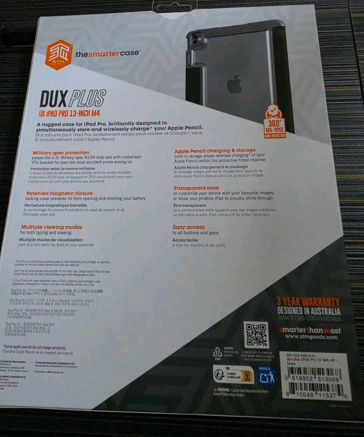 정품 STM DUX PLUS 아이패드 프로 13인치 M4 케이스 필름 포함 이미지