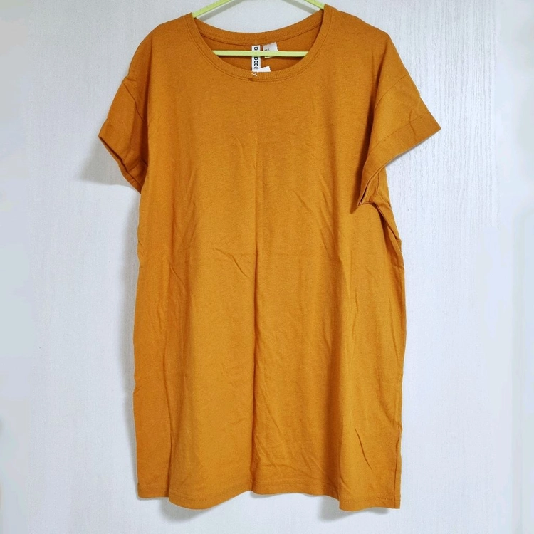H&M 찰랑 반팔 티셔츠 머스타드//롤업 자라 무신사 이미지