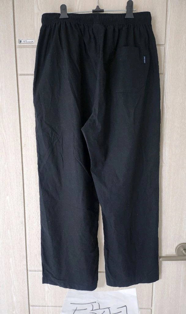(중고) 에이지오디 린넨라이크 밴딩 와이드팬츠 블랙 xl 이미지