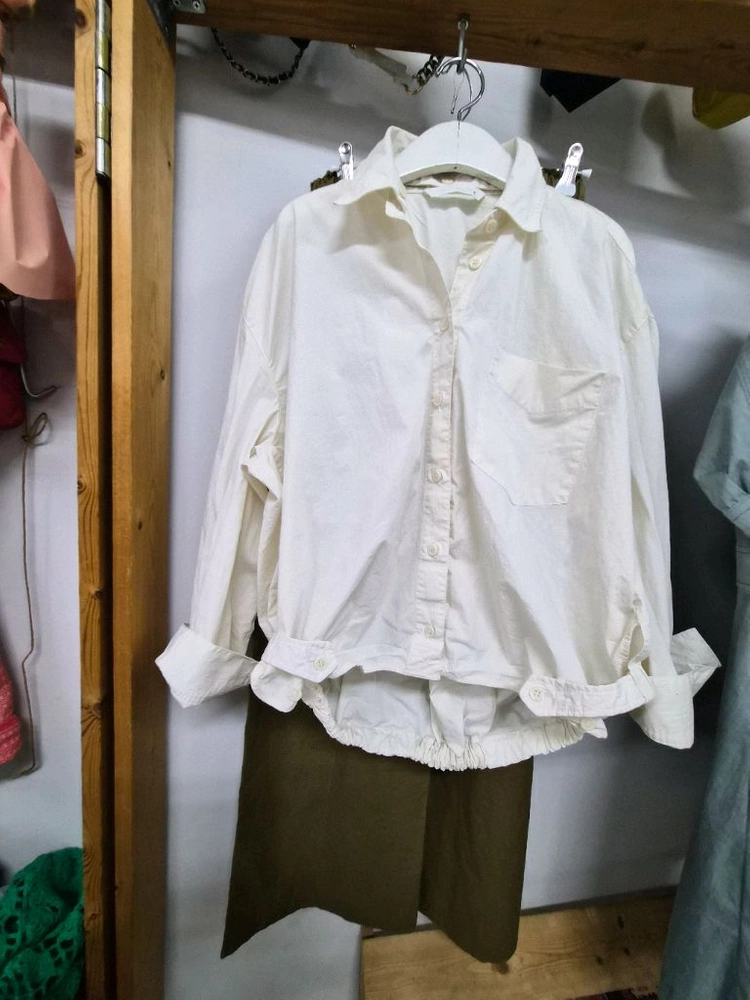 자라 셔츠 아방 블부종. 면린넨 와이드 팬츠 이미지