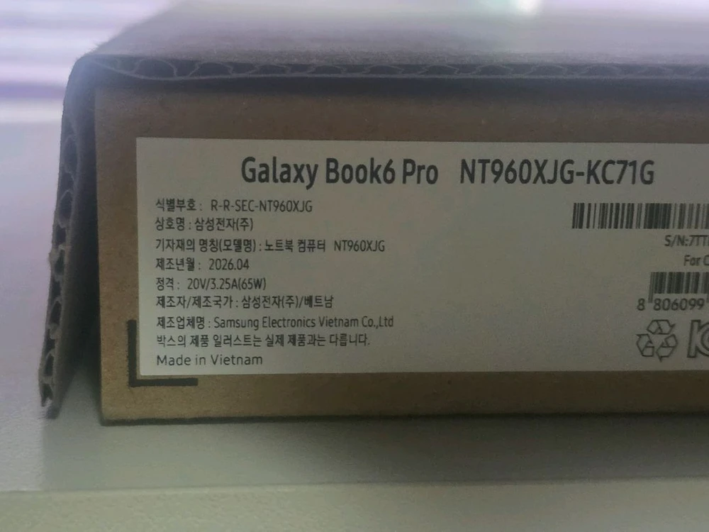 [미사용] 삼성 갤럭시북6 프로 16인치 (울트라7/16G/512G) 노트북 NT960XJG-KC71G 이미지