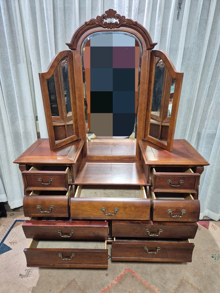 스탠리퍼니쳐 9D린넨장 화장대 미국엔틱 이미지