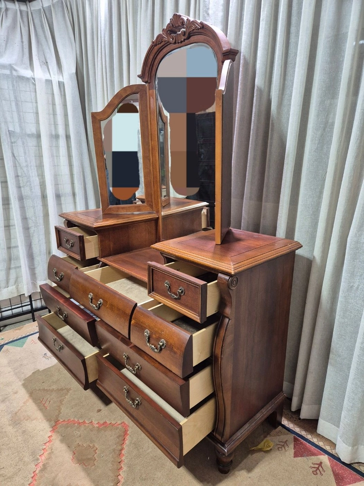 스탠리퍼니쳐 9D린넨장 화장대 미국엔틱 이미지