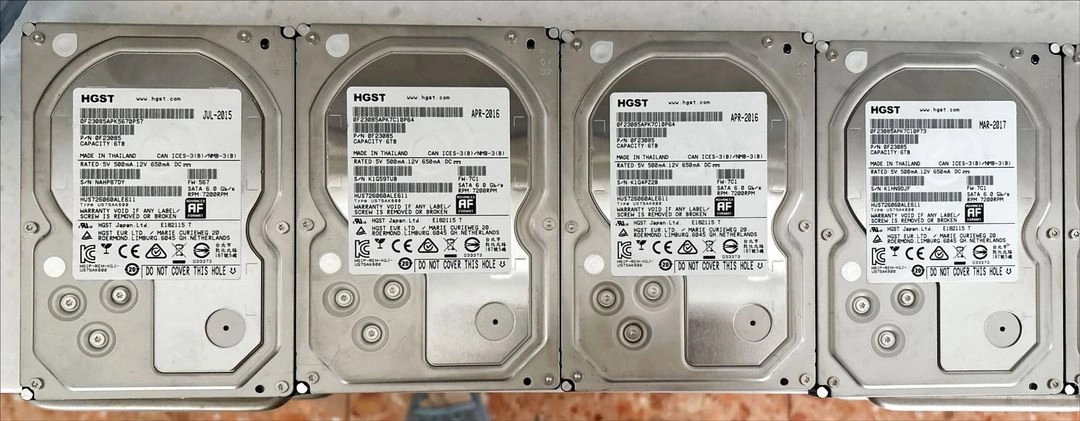 하드디스크 6TB HGST 총 7개 부품용 이미지