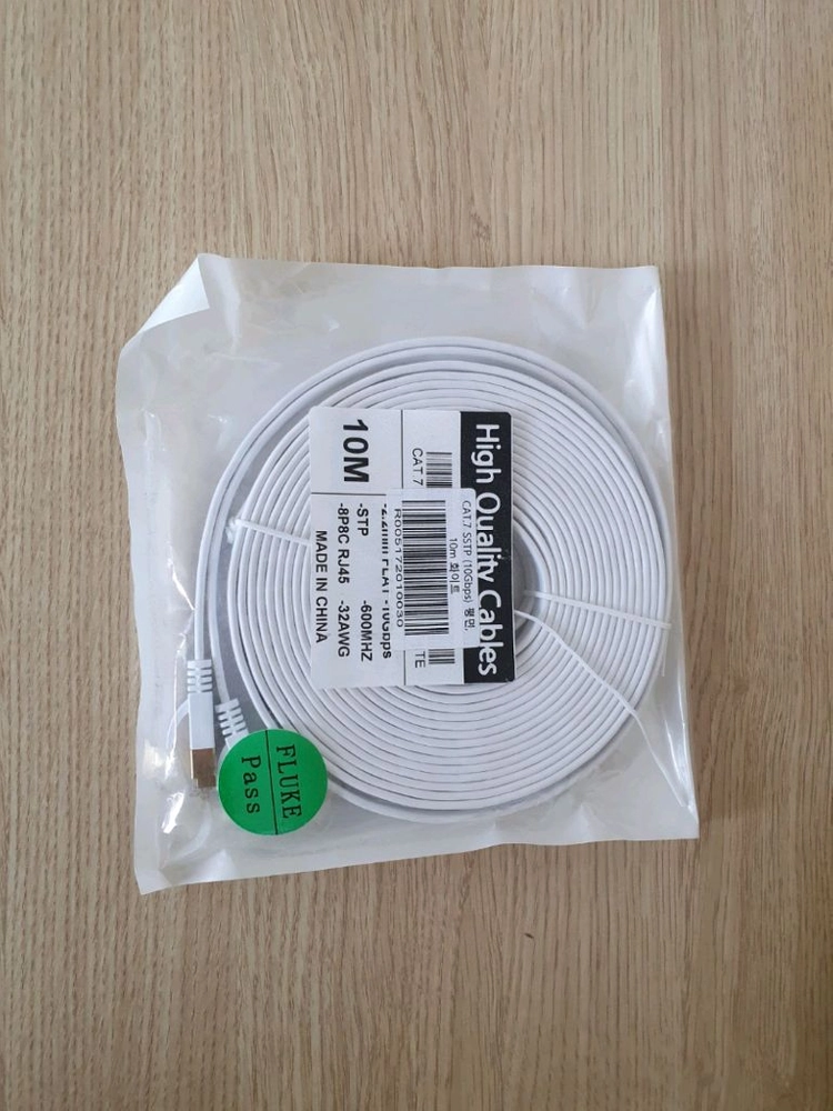화이트 랜케이블 평면 기가 CAT.7 SSTP 10Gbps 새제품 이미지