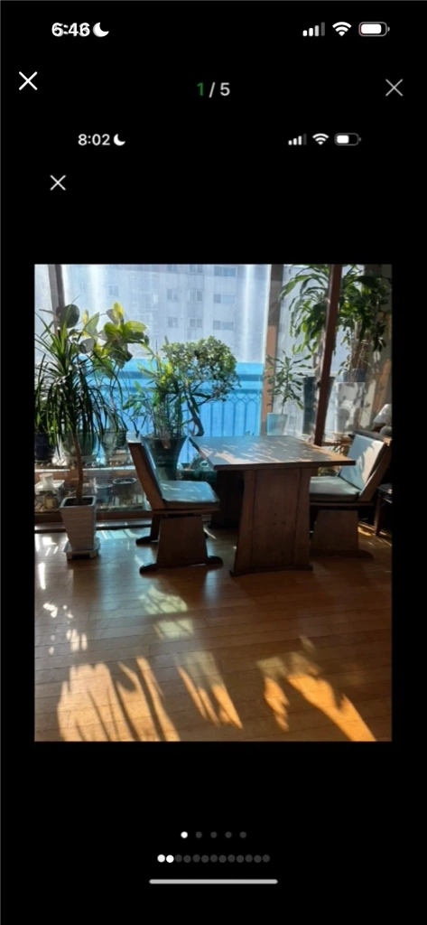 브랜드가구 원목테이블 회전의자 세트 이미지