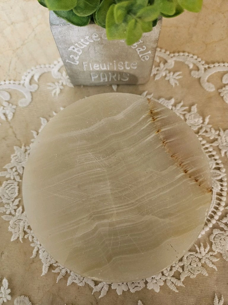 [천연석] 빈티지 오닉스(옥돌) 대리석 재떨이 소품 오브제 이미지