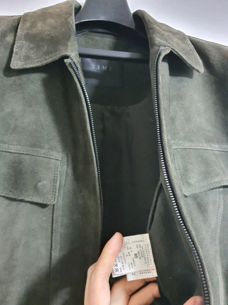 타임옴므 스웨이드 자켓 95 카키색 판매합니다 ~~~! 이미지