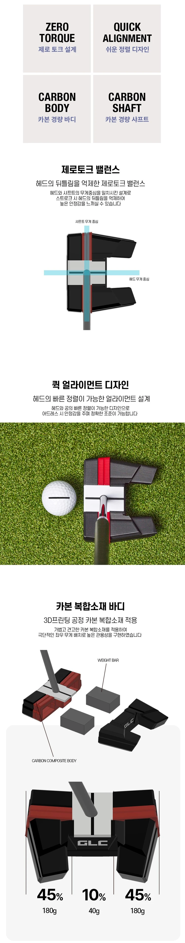 굴림채 ZET 2026 맥스 윙 제로토크 말렛 카본 하이브리드 퍼터 (이용희 양효리 프로) 이미지