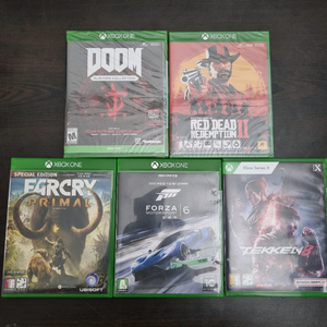 밀봉 및 중고 Xbox One 시리즈x 둠 슬레이어 컬렉션 레데리2 파크라이 포르자6 철권8 이미지