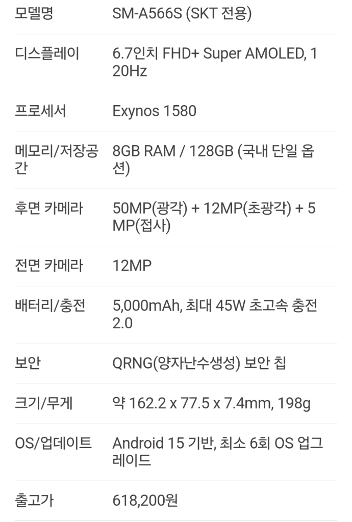새제품)정상해지 갤럭시 퀀텀6 A566 이미지