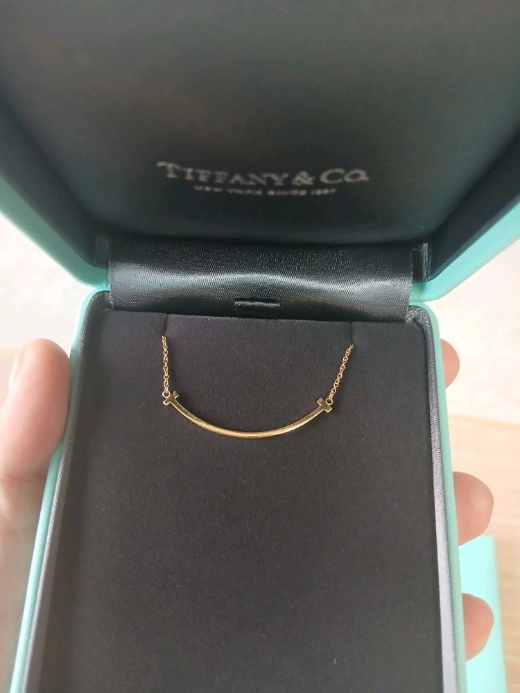 티파니 티스마일 목걸이 스몰 로즈골드 이미지