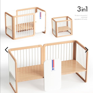 노르딕베이비 HUNTAS 원목 아기침대 3in1(높이조절, 크기조절 가능) 이미지