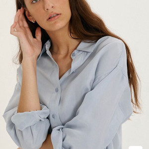 던스트 SILKY SHIRT GREYISH SOFT BLUE 레이온 셔츠 이미지