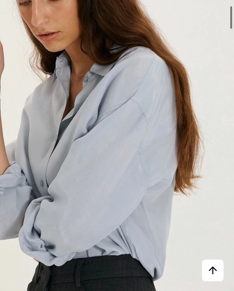 던스트 SILKY SHIRT GREYISH SOFT BLUE 레이온 셔츠 이미지