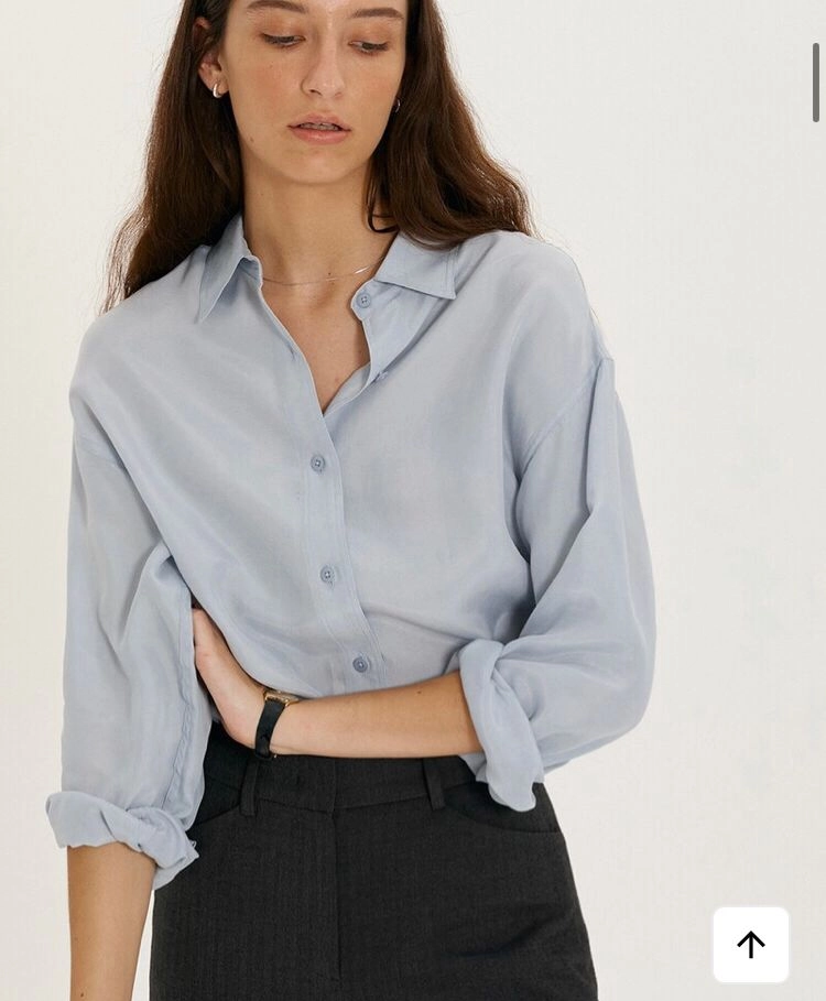 던스트 SILKY SHIRT GREYISH SOFT BLUE 레이온 셔츠 이미지