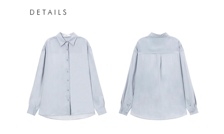 던스트 SILKY SHIRT GREYISH SOFT BLUE 레이온 셔츠 이미지