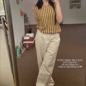 (새상품)쉬이즈큐트 워크팬츠 아이보리 이미지