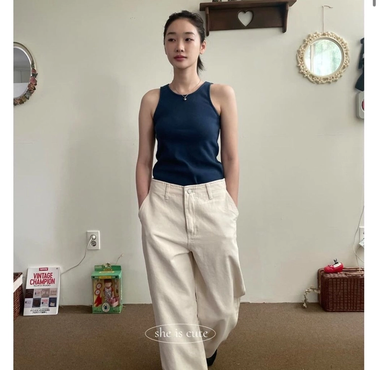 (새상품)쉬이즈큐트 워크팬츠 아이보리 이미지