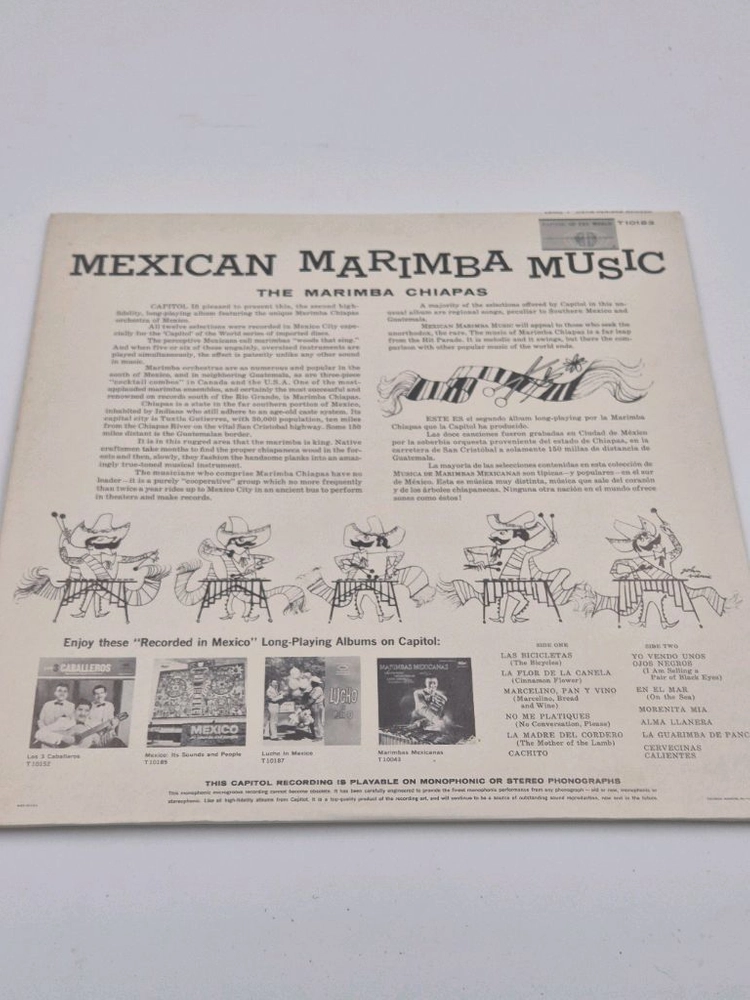 Capitol Mexican Marimba Music LP The Marimba Chiapas 미국반 수입LP 마림 이미지