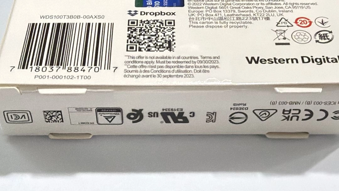 미개봉 WD Blue SA510 1TB SATA M.2 SSD 이미지