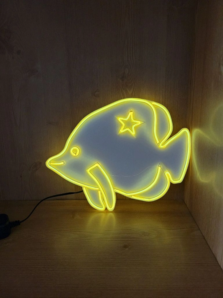 네온사인 나비고기 물고기 led 조명 이미지