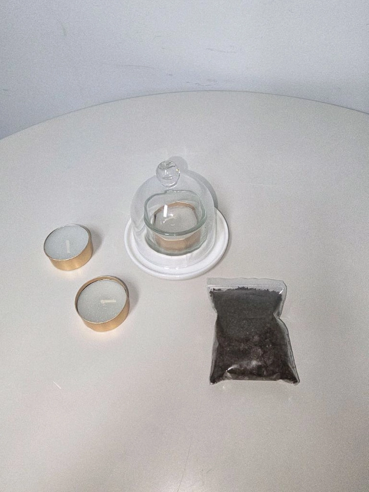 (미사용품) 유리종 모양 향초캔들 홀더, 커피가루 방향제 홀더 팝니다. 이미지