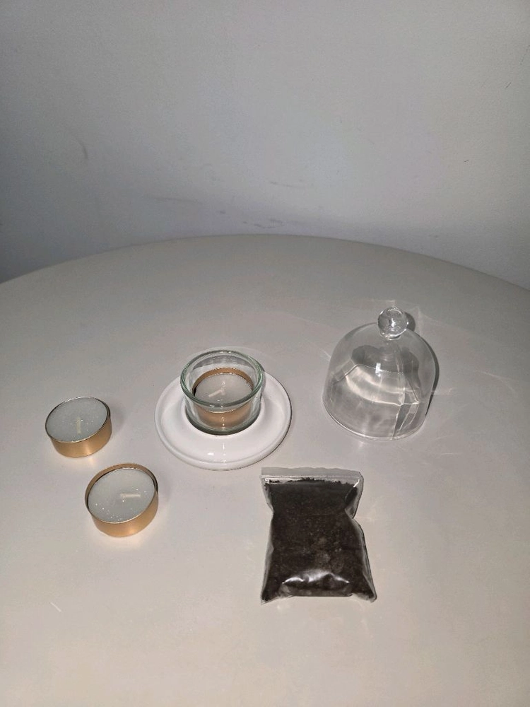 (미사용품) 유리종 모양 향초캔들 홀더, 커피가루 방향제 홀더 팝니다. 이미지