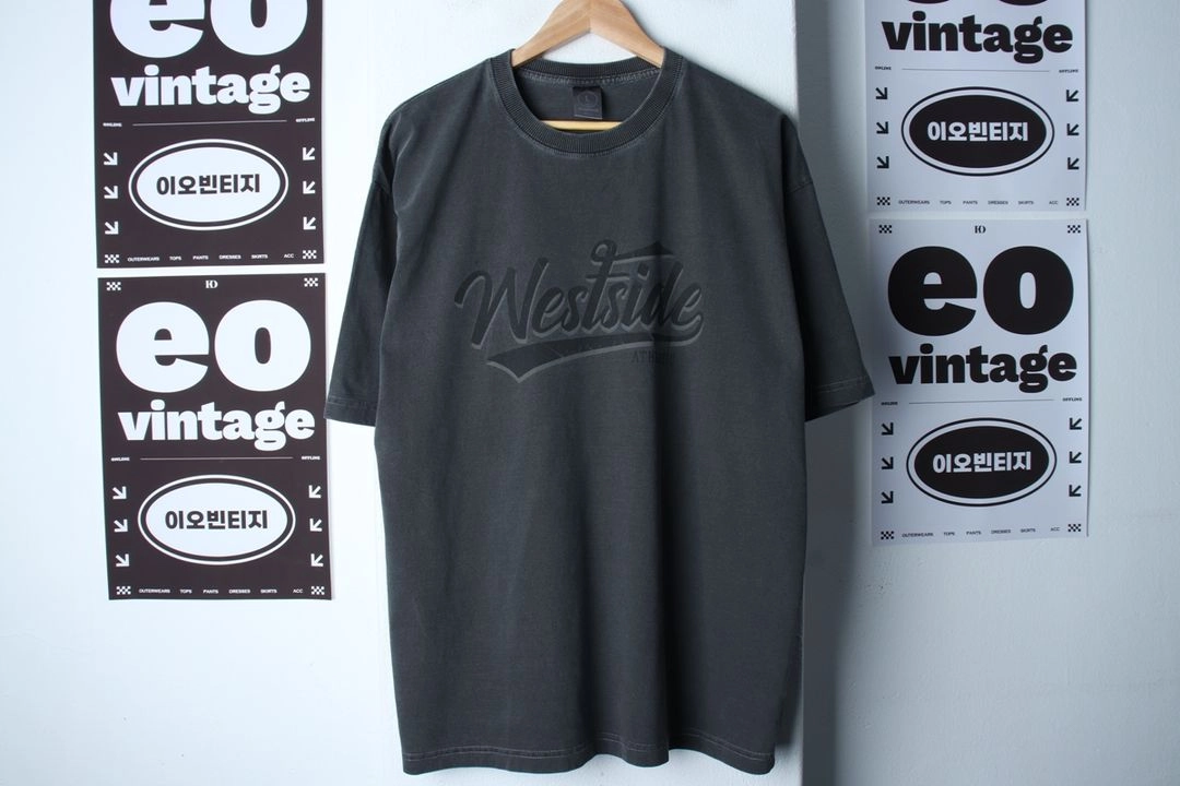 (L-2XL) 제멋 반팔 티셔츠 오버핏 피그먼트 이미지