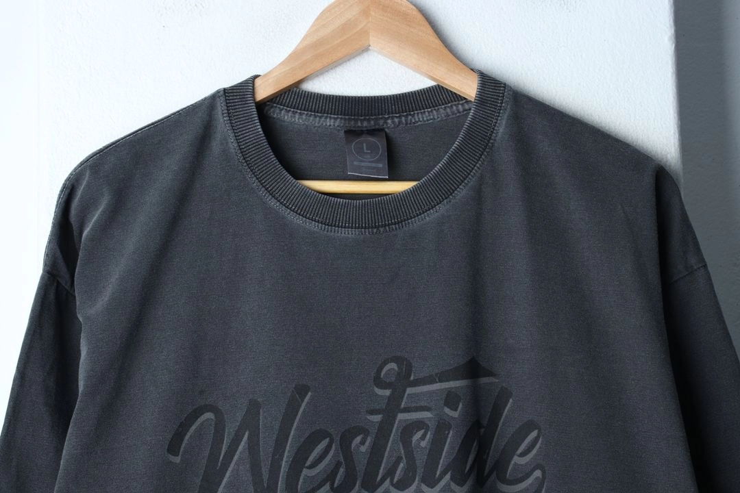 (L-2XL) 제멋 반팔 티셔츠 오버핏 피그먼트 이미지