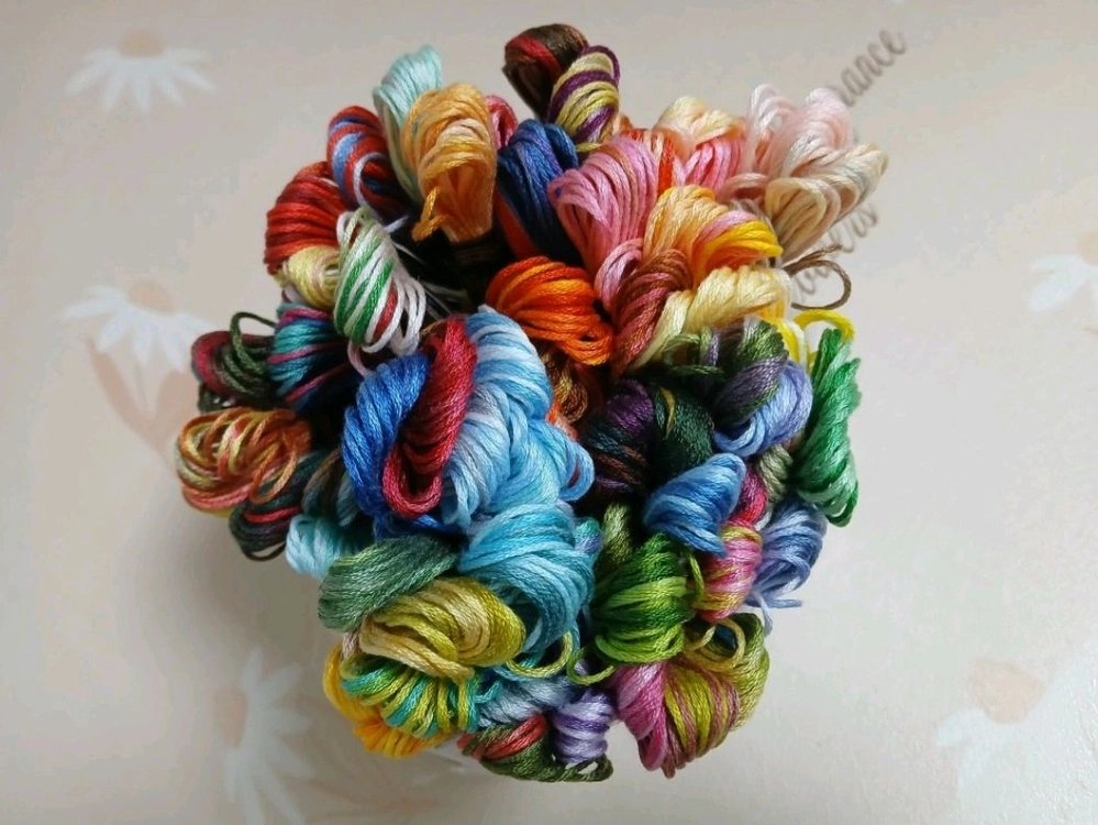 78색 그라데이션 보카시 복합사 프랑스 자수실, french embroidery gradation skein 이미지